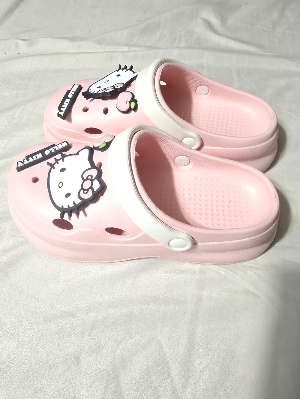 Hello Kitty Pink Clog Sandals with White Heel Strap - Picture 2 of 3